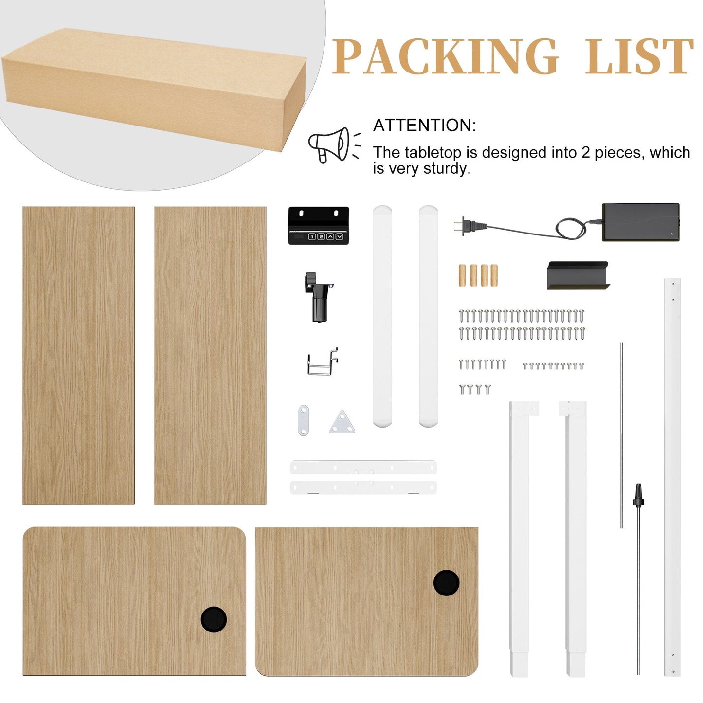 Bureau assis-debout électrique réglable en hauteur Futzca avec panneau de jonction