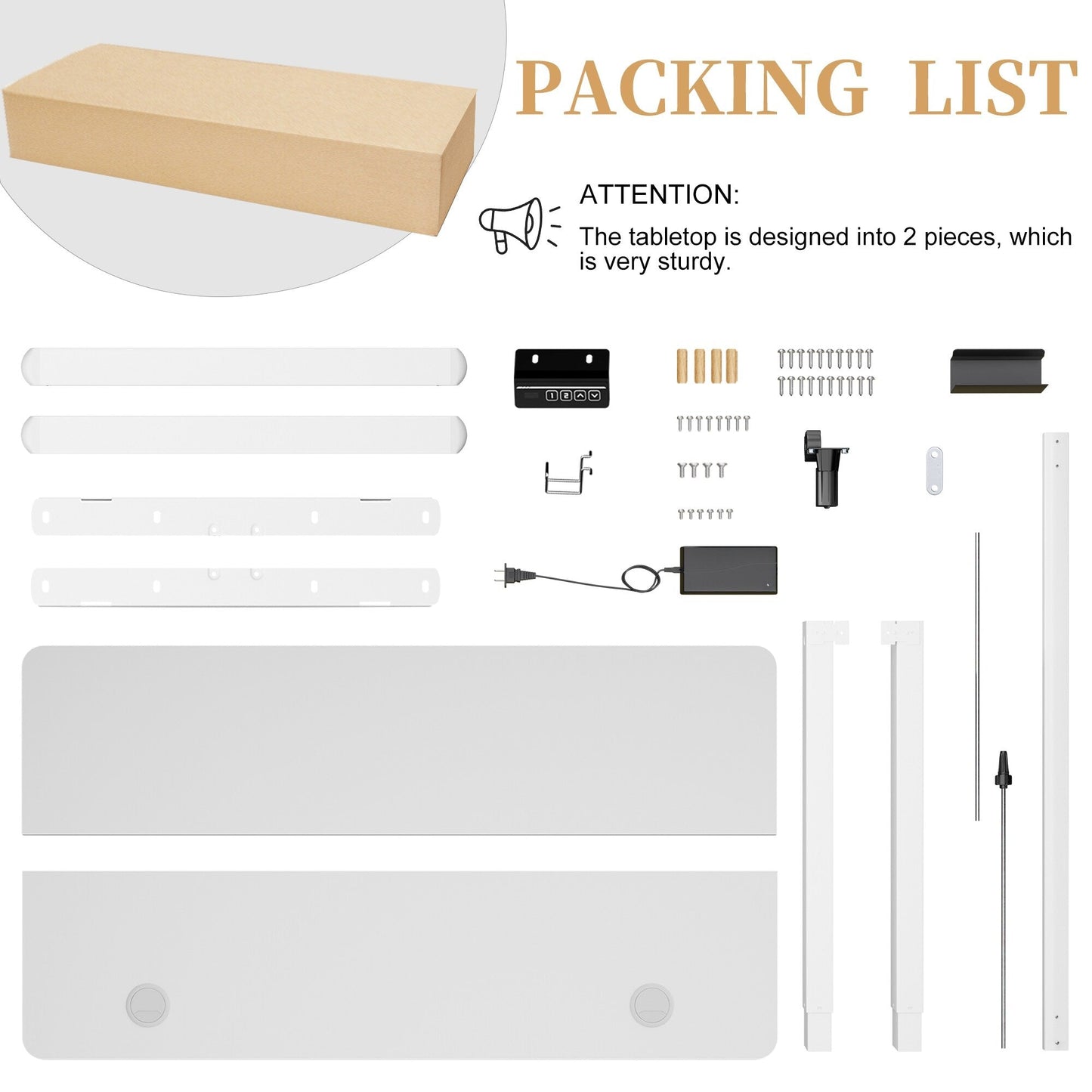 Bureau assis-debout électrique réglable en hauteur Futzca avec panneau de jonction