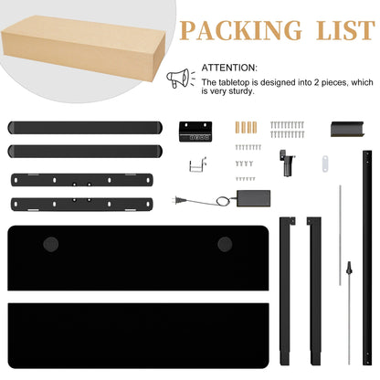Bureau assis-debout électrique réglable en hauteur Futzca avec panneau de jonction