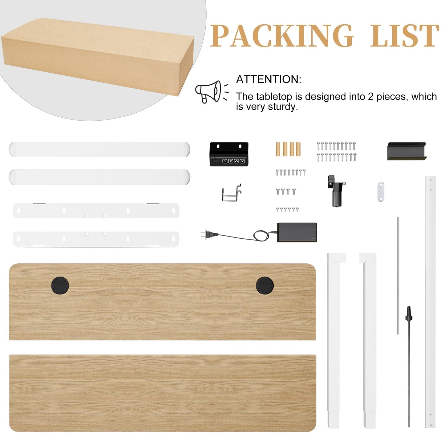 Bureau assis-debout électrique réglable en hauteur Futzca avec panneau de jonction