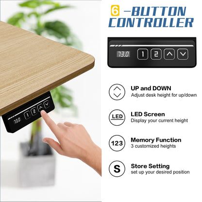 Bureau assis-debout électrique réglable en hauteur Futzca avec panneau de jonction