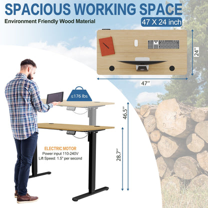 Bureau assis-debout électrique réglable en hauteur Futzca avec panneau de jonction