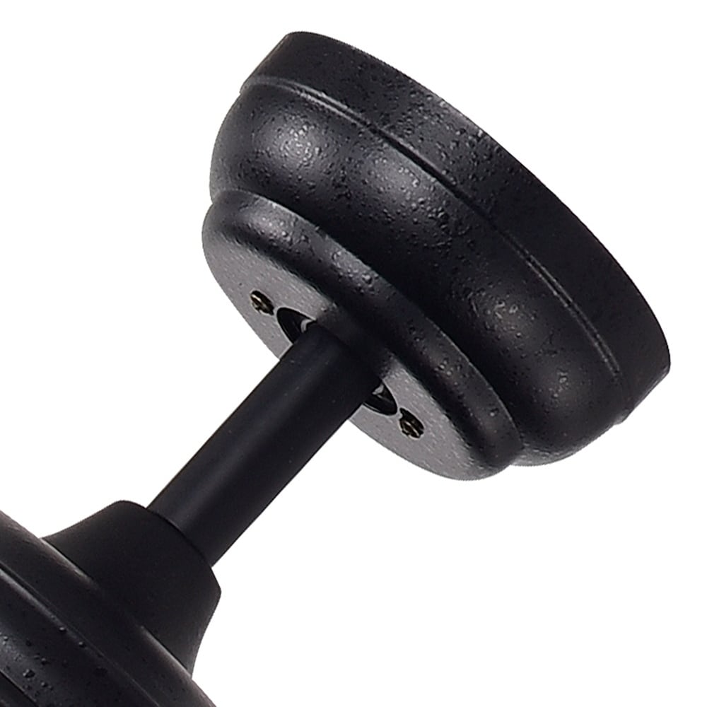 Ventilateur de plafond lumineux Garlow à 5 pales, noir mat, avec lustre à coupelles en cristal en forme de fleur (télécommande incluse) - 132 cm de diamètre