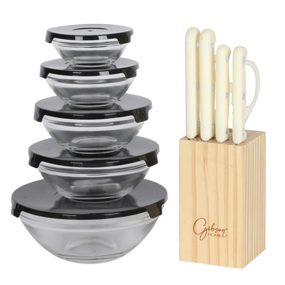 Ensemble de cuisine Gibson Home 74 pièces : ustensiles de cuisine, vaisselle, couverts, outils et accessoires, rangements et verrerie