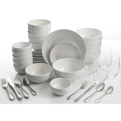 Service de table Gibson Home All U Need 60 pièces (assiettes, bols, verres, fourchettes, cuillères et couteaux) pour 6 personnes
