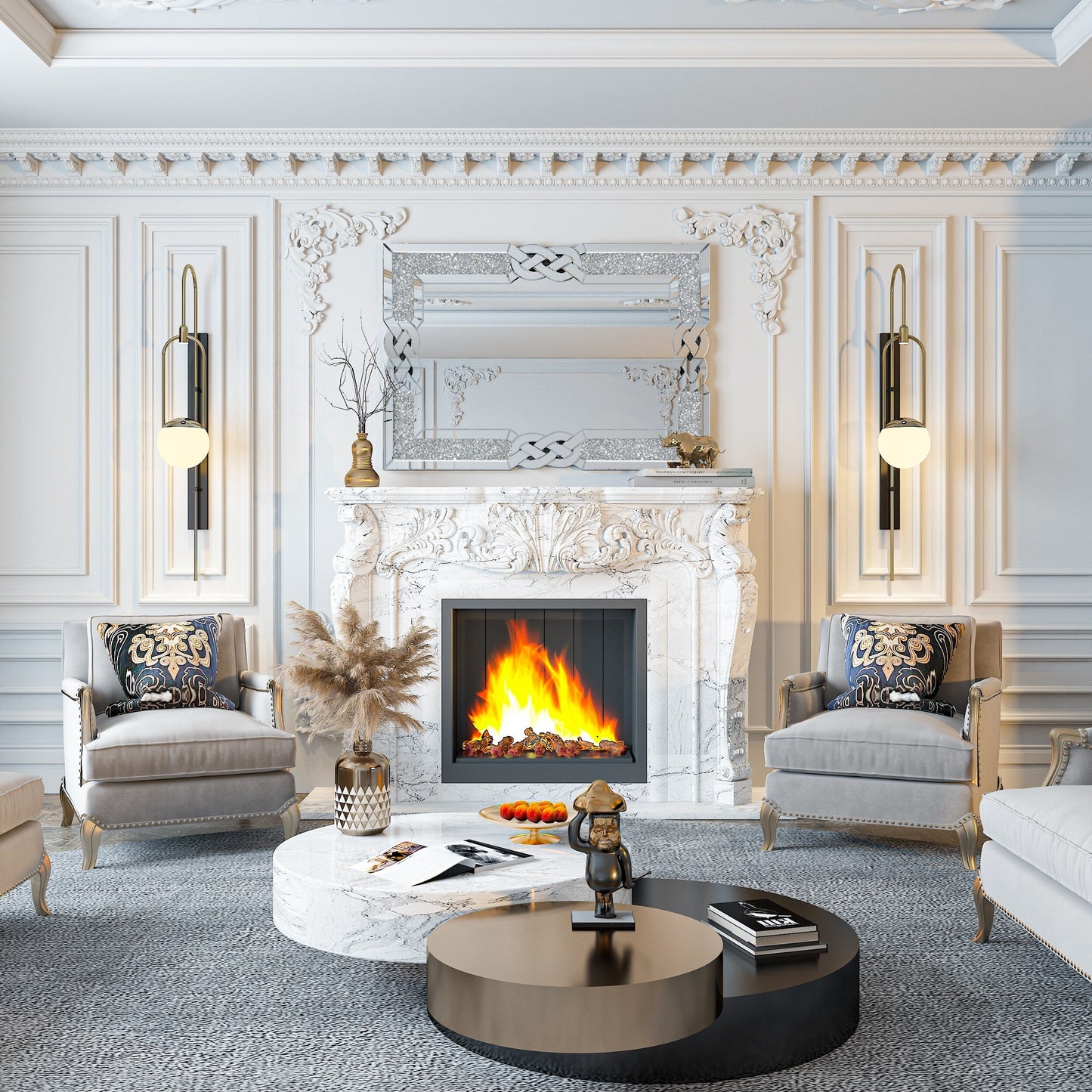 Miroir mural Glamour Crystal Accent Diamond Art