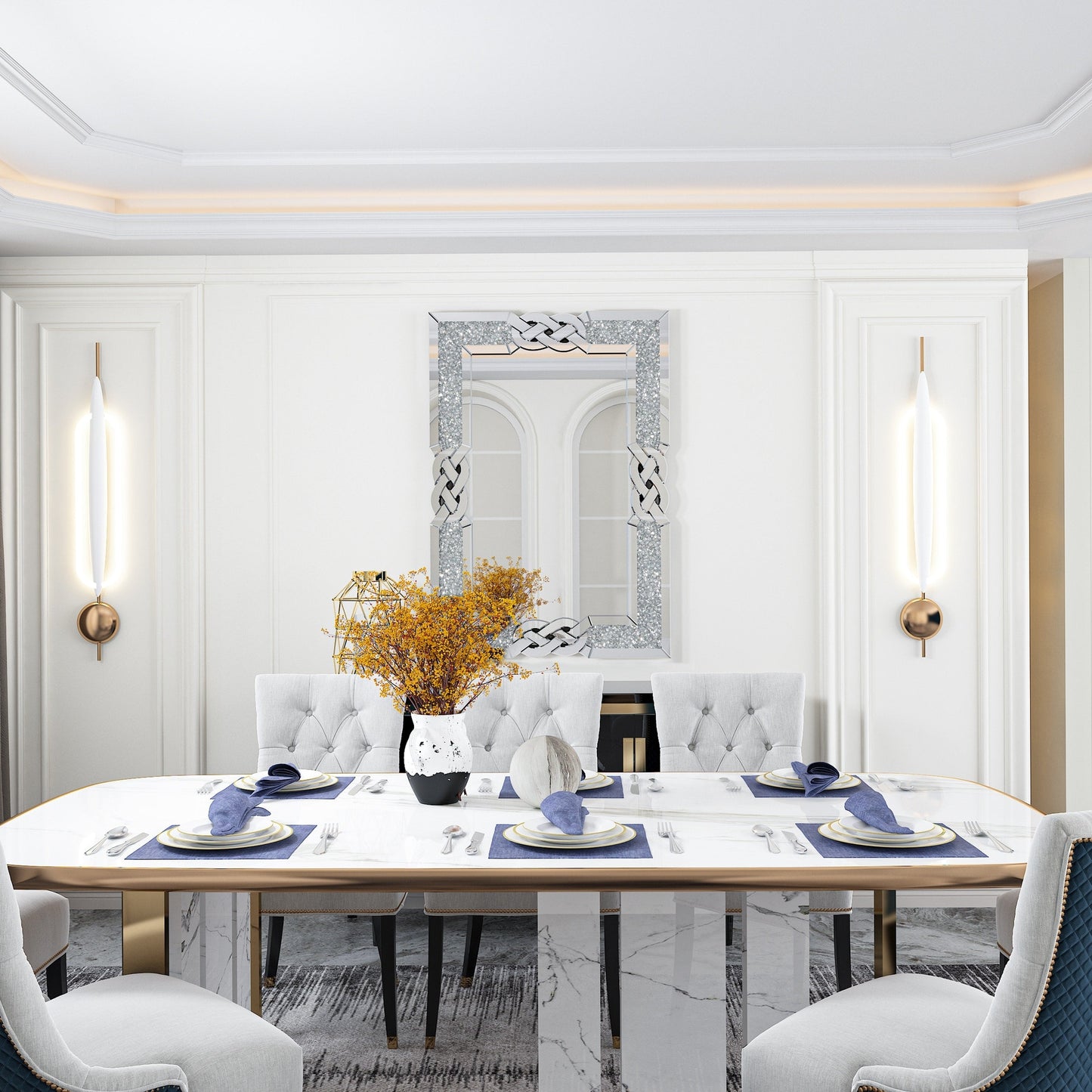 Miroir mural Glamour Crystal Accent Diamond Art