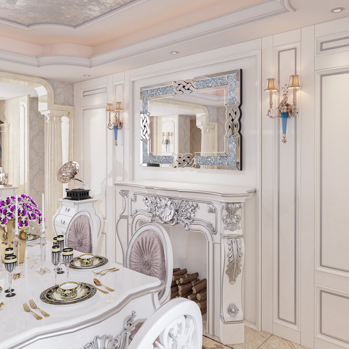 Miroir mural Glamour Crystal Accent Diamond Art