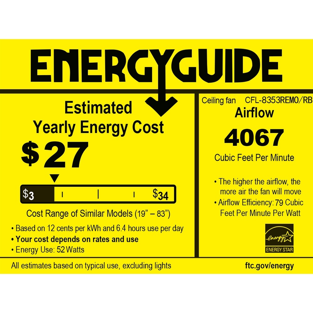 Ventilateur de plafond Gliska à 5 pales, finition bronze rustique, avec abat-jour en cristal