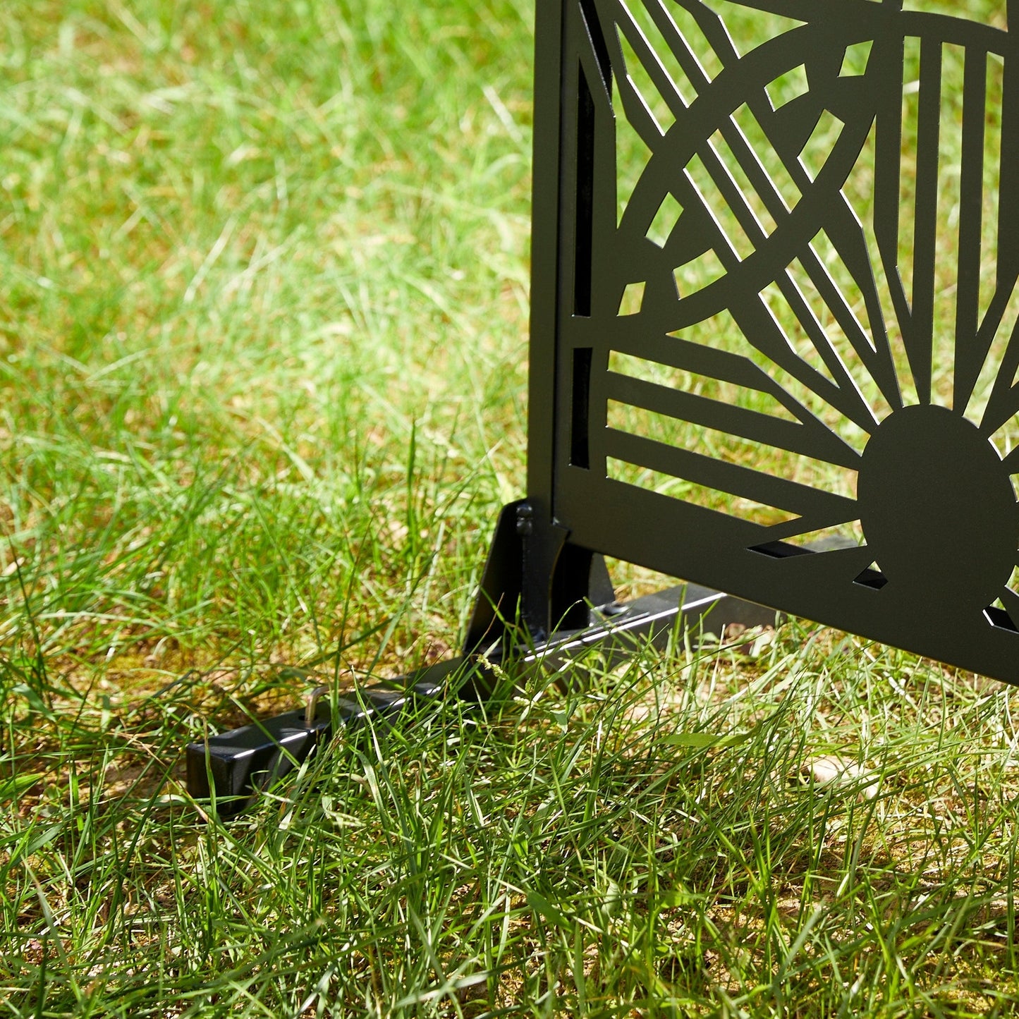 Clôture de séparation de pièce Glitzhome 6 pi galvanisée à motifs floraux, 3 panneaux