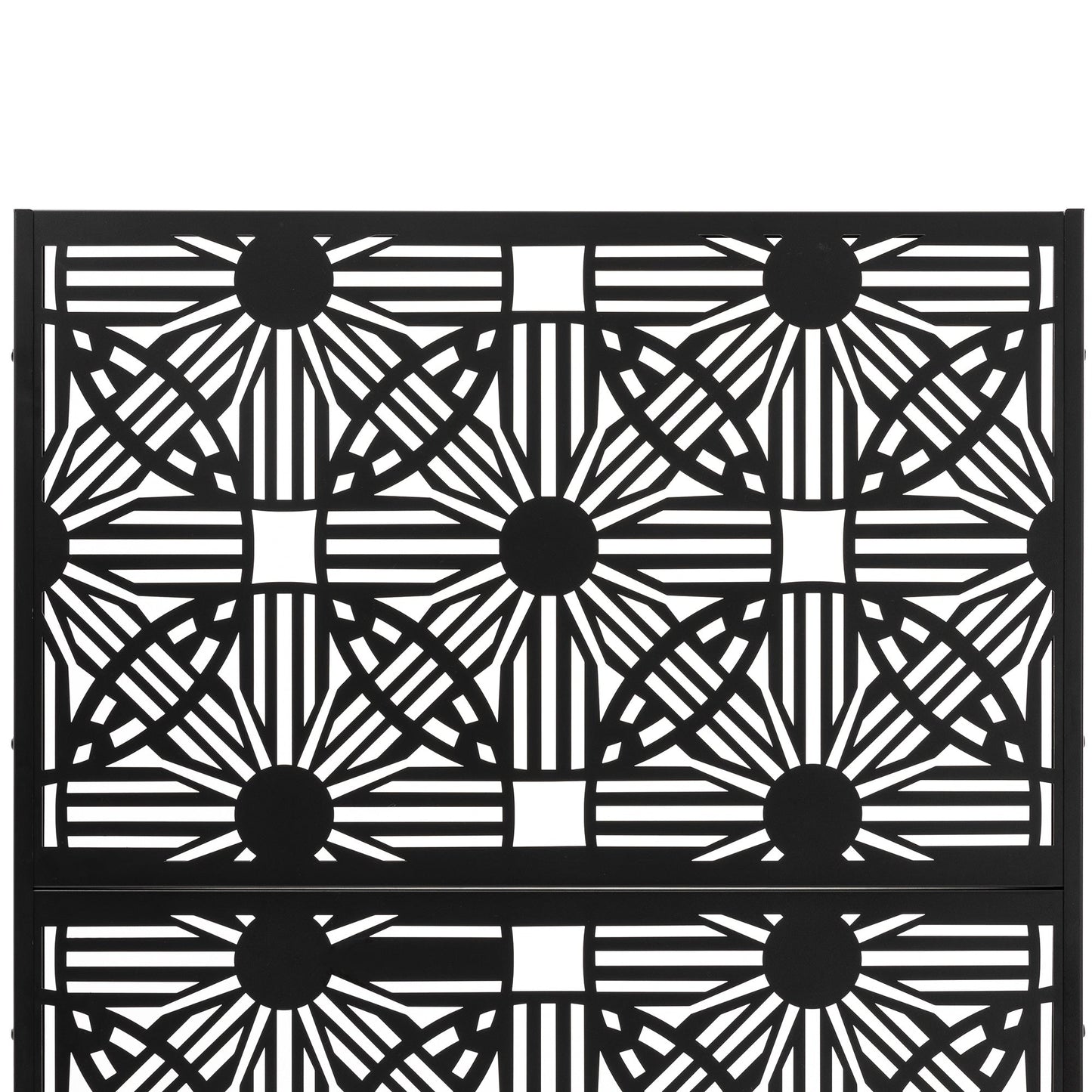 Clôture de séparation de pièce Glitzhome 6 pi galvanisée à motifs floraux, 3 panneaux