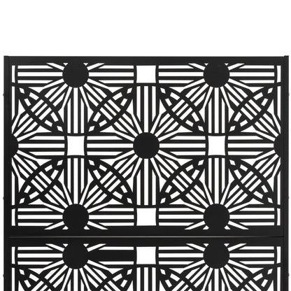 Clôture de séparation de pièce Glitzhome 6 pi galvanisée à motifs floraux, 3 panneaux