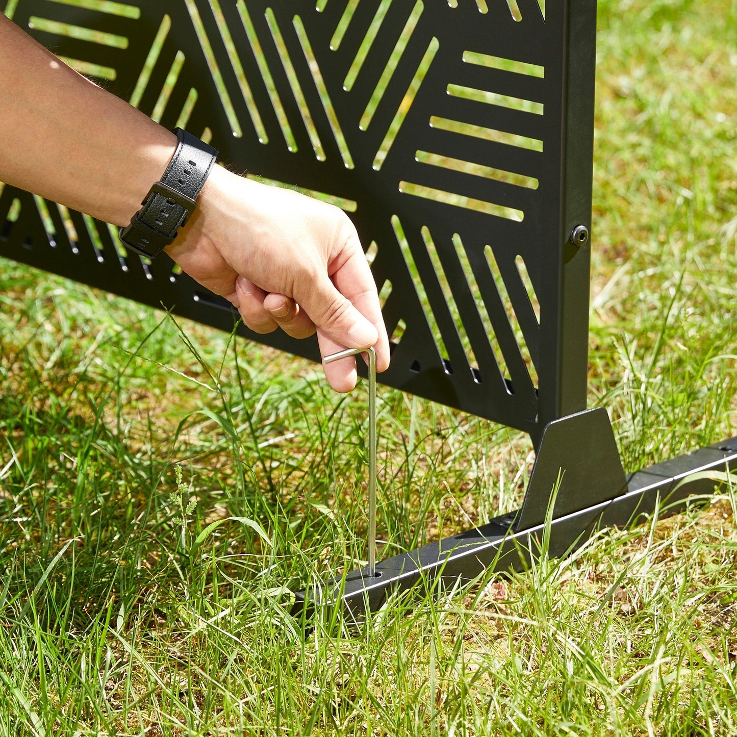 Clôture de séparation de pièce Glitzhome 6 pi galvanisée à motifs floraux, 3 panneaux