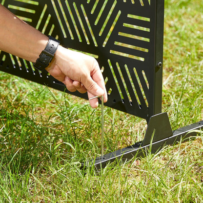 Clôture de séparation de pièce Glitzhome 6 pi galvanisée à motifs floraux, 3 panneaux