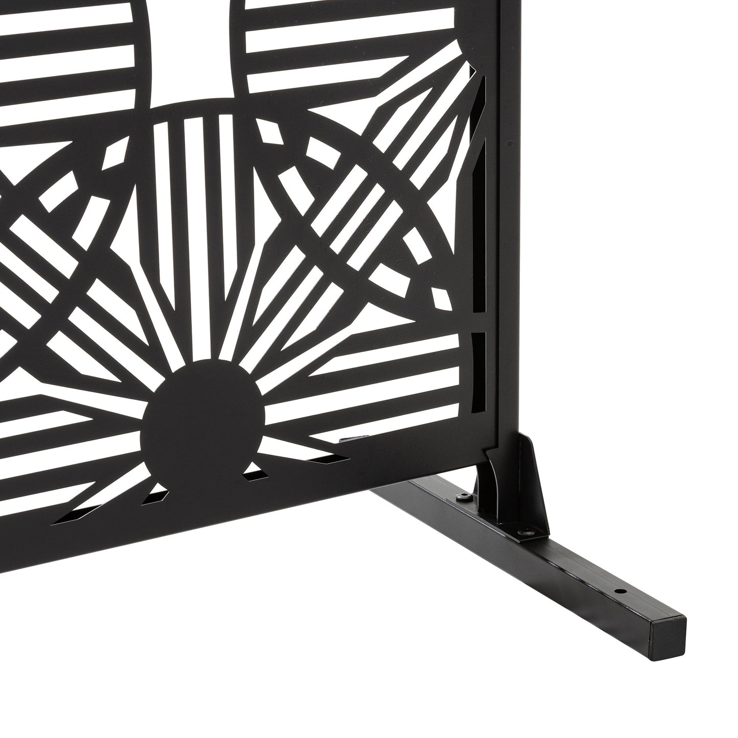 Clôture de séparation de pièce Glitzhome 6 pi galvanisée à motifs floraux, 3 panneaux