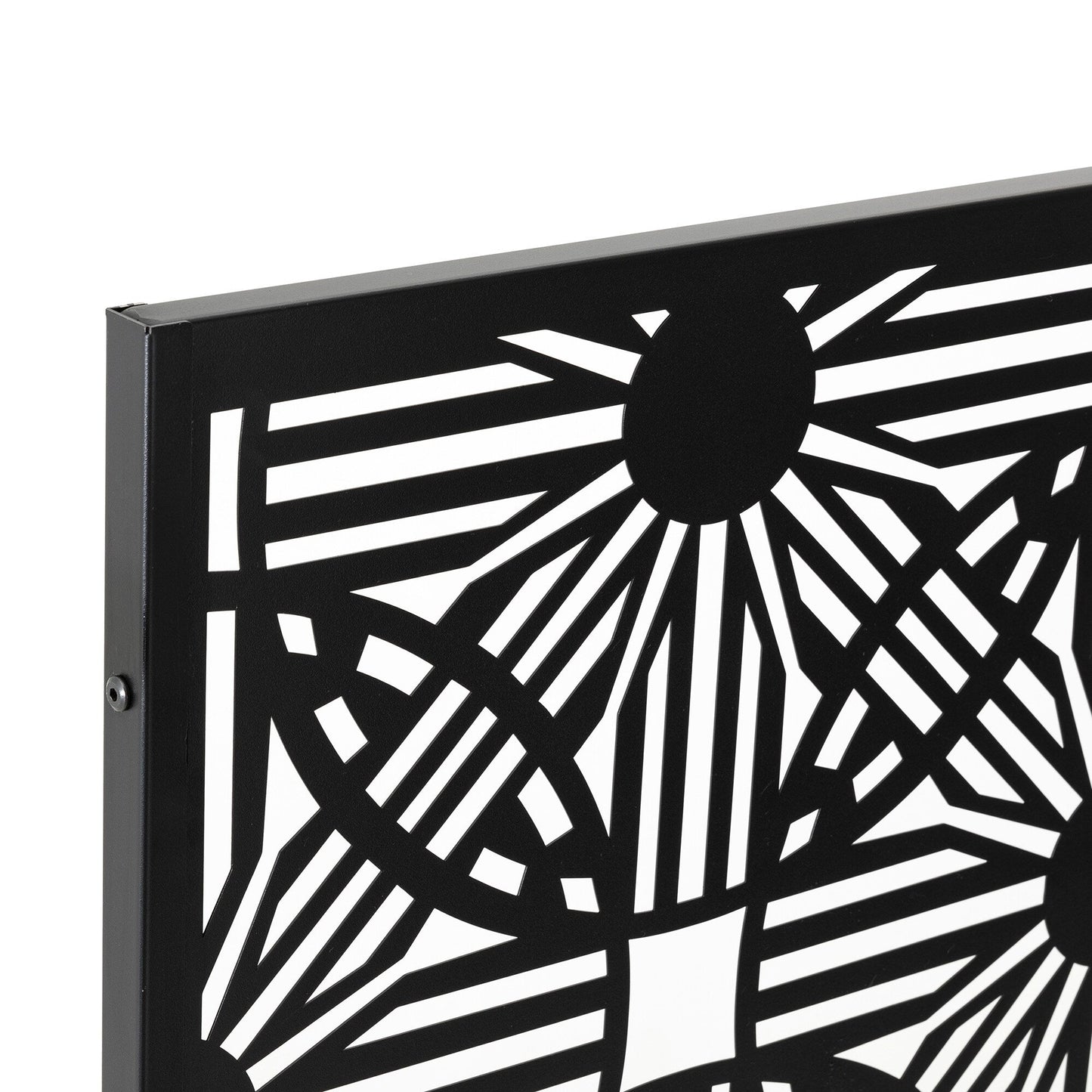 Clôture de séparation de pièce Glitzhome 6 pi galvanisée à motifs floraux, 3 panneaux