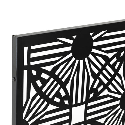 Clôture de séparation de pièce Glitzhome 6 pi galvanisée à motifs floraux, 3 panneaux