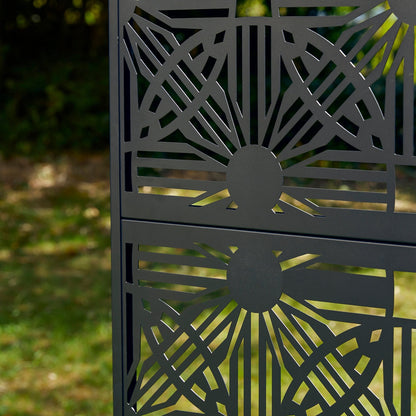 Clôture de séparation de pièce Glitzhome 6 pi galvanisée à motifs floraux, 3 panneaux