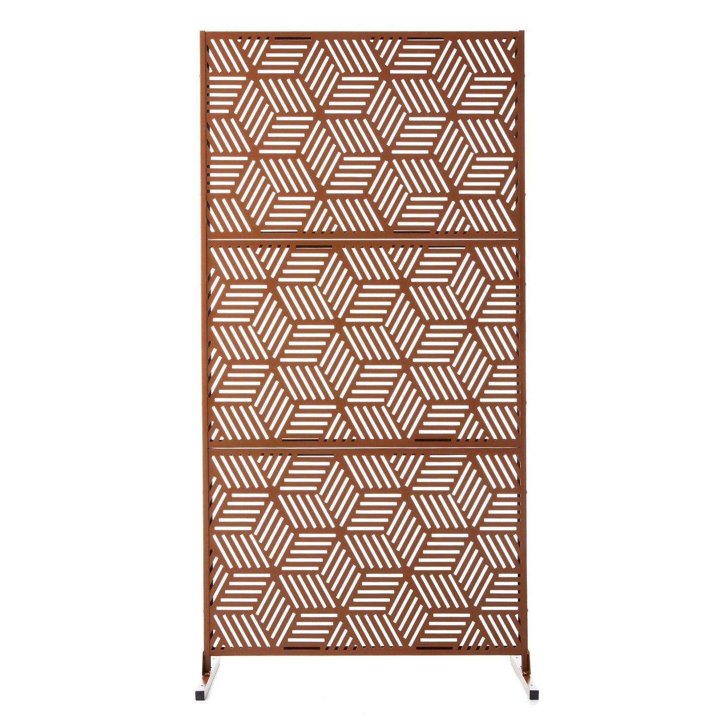 Clôture de séparation de pièce Glitzhome 6 pi galvanisée à motifs floraux, 3 panneaux