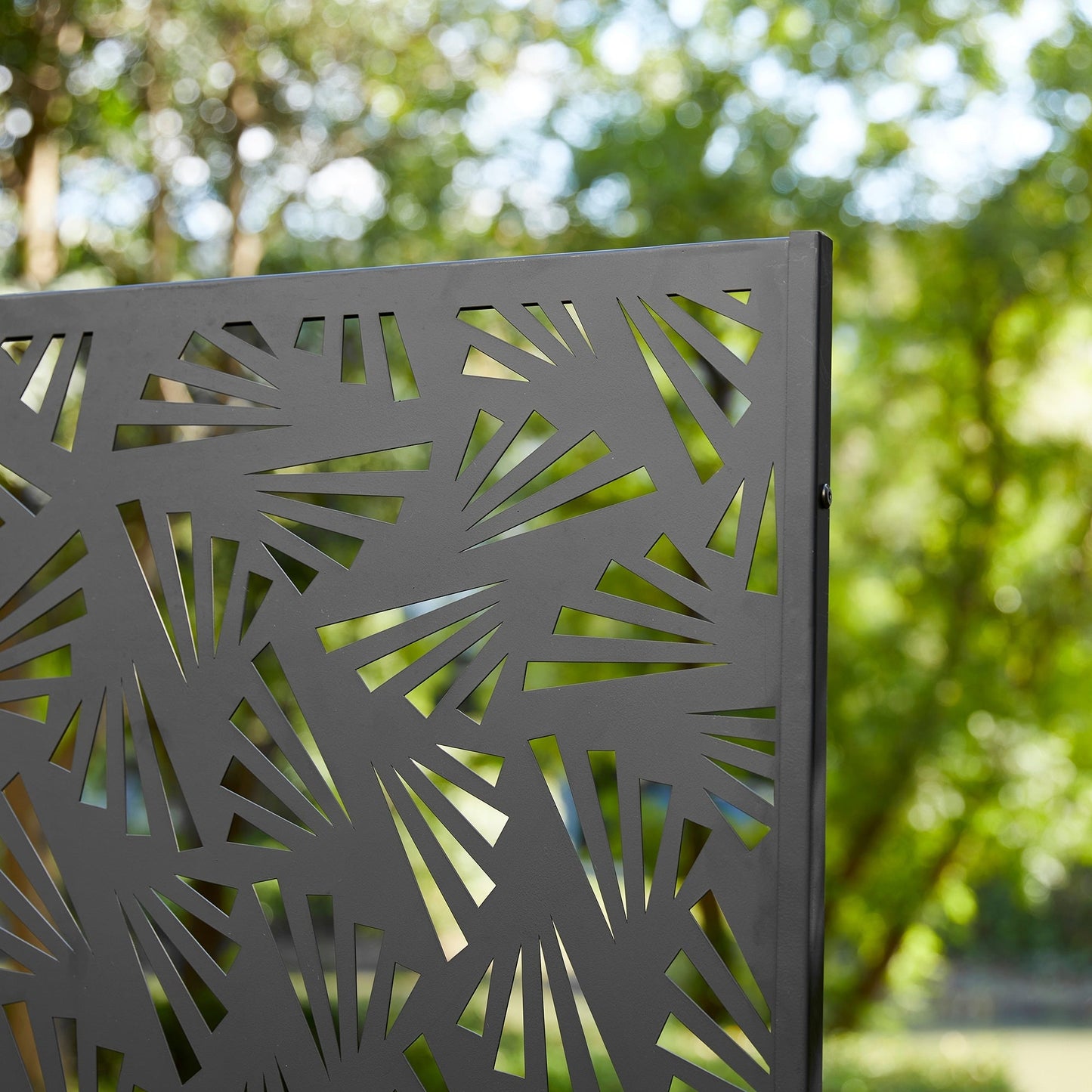 Clôture de séparation de pièce Glitzhome 6 pi galvanisée à motifs floraux, 3 panneaux