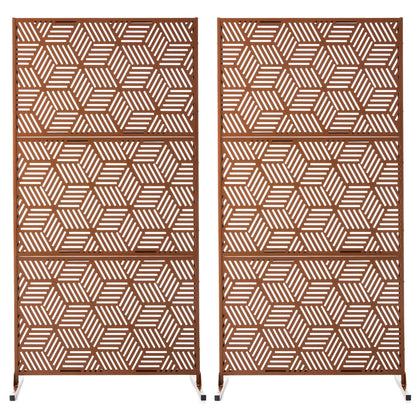 Clôture de séparation de pièce Glitzhome 6 pi galvanisée à motifs floraux, 3 panneaux