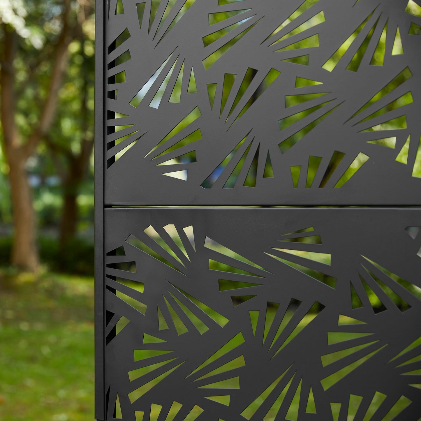 Clôture de séparation de pièce Glitzhome 6 pi galvanisée à motifs floraux, 3 panneaux