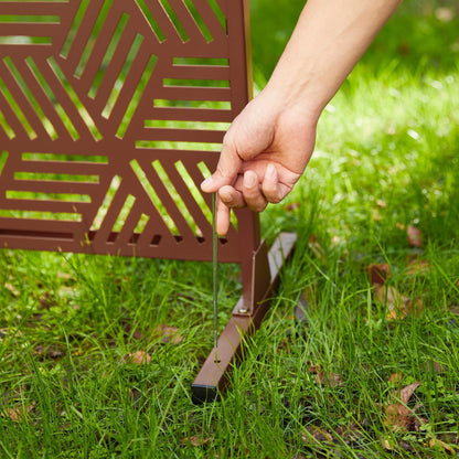 Clôture de séparation de pièce Glitzhome 6 pi galvanisée à motifs floraux, 3 panneaux