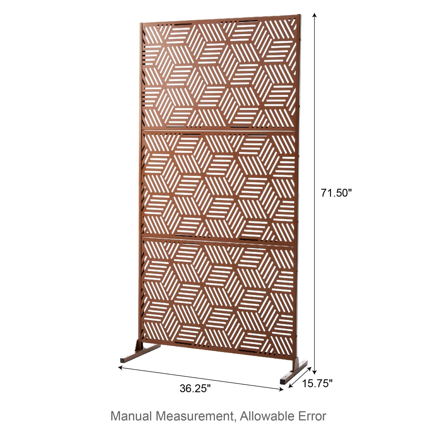 Clôture de séparation de pièce Glitzhome 6 pi galvanisée à motifs floraux, 3 panneaux