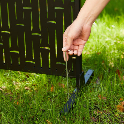 Clôture de séparation de pièce Glitzhome 6 pi galvanisée à motifs floraux, 3 panneaux