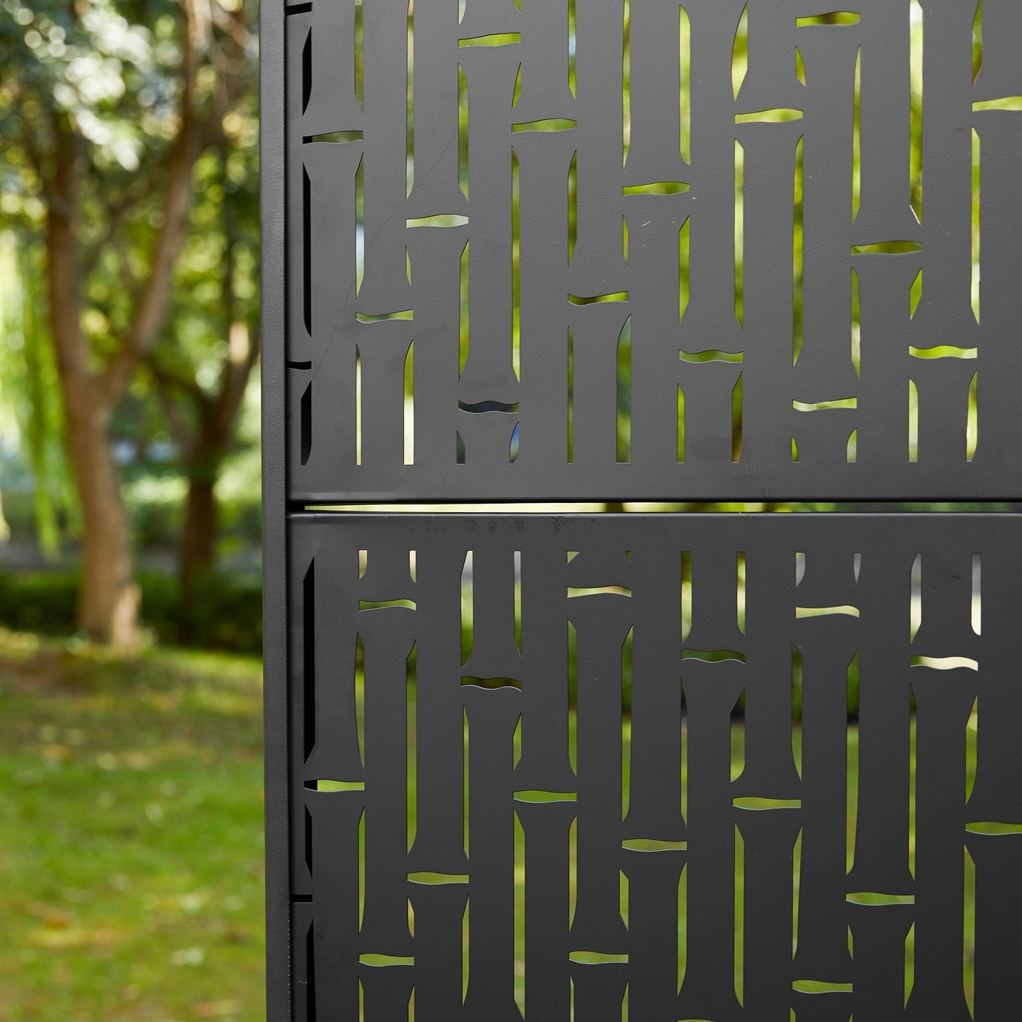 Clôture de séparation de pièce Glitzhome 6 pi galvanisée à motifs floraux, 3 panneaux