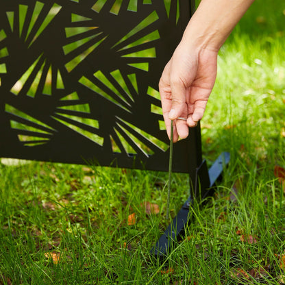 Clôture de séparation de pièce Glitzhome 6 pi galvanisée à motifs floraux, 3 panneaux