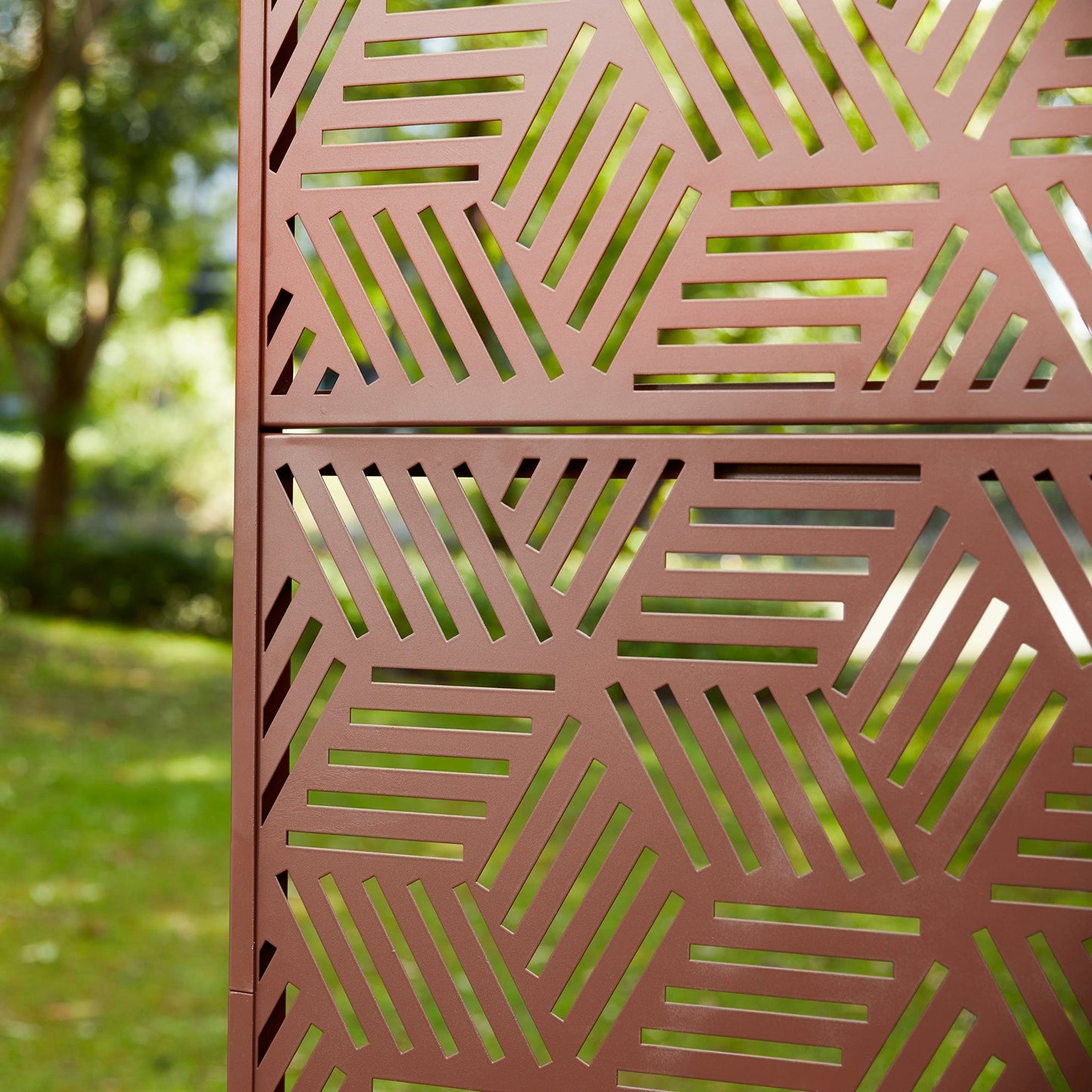 Clôture de séparation de pièce Glitzhome 6 pi galvanisée à motifs floraux, 3 panneaux