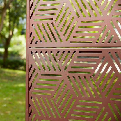 Clôture de séparation de pièce Glitzhome 6 pi galvanisée à motifs floraux, 3 panneaux