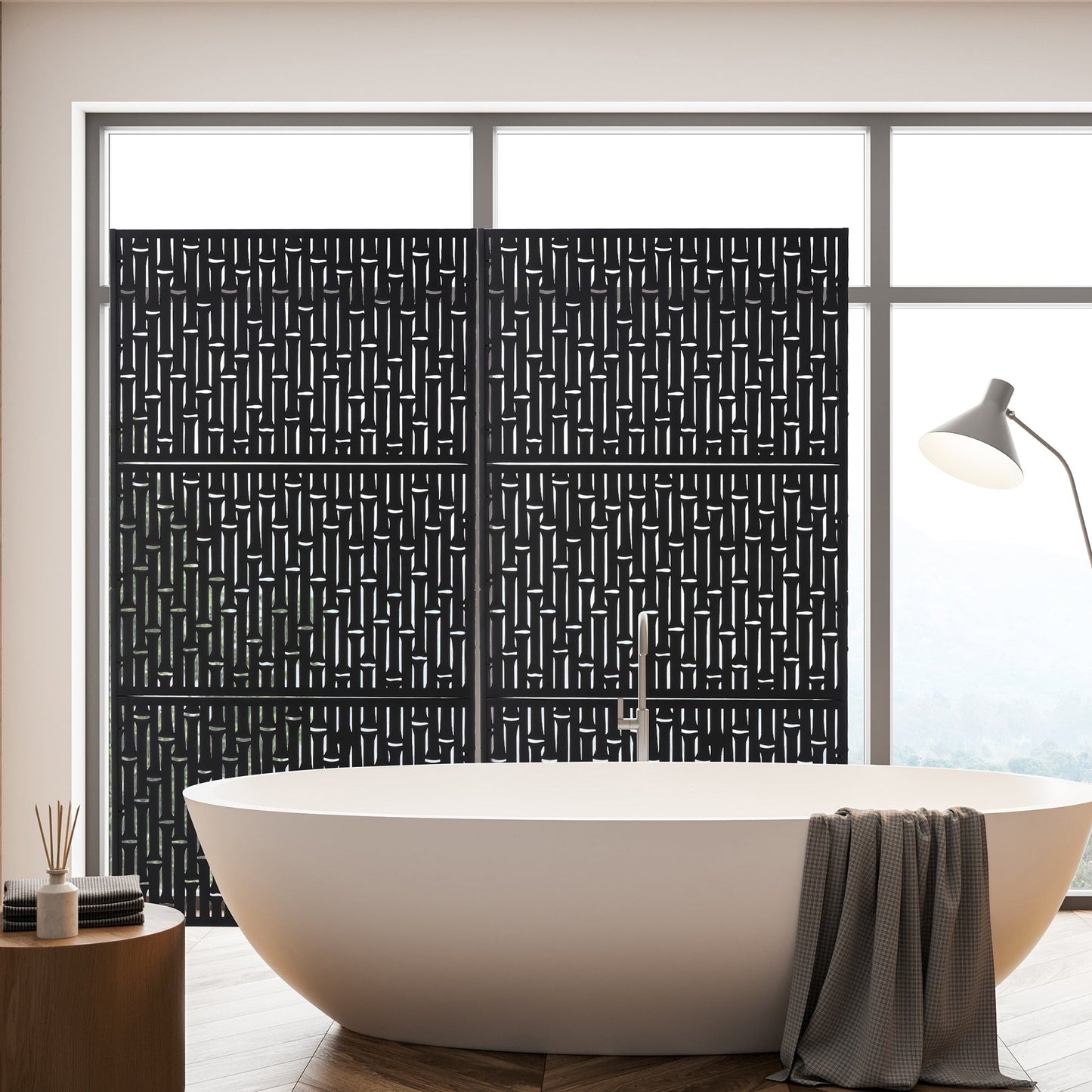 Clôture de séparation de pièce Glitzhome 6 pi galvanisée à motifs floraux, 3 panneaux