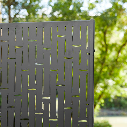 Clôture de séparation de pièce Glitzhome 6 pi galvanisée à motifs floraux, 3 panneaux