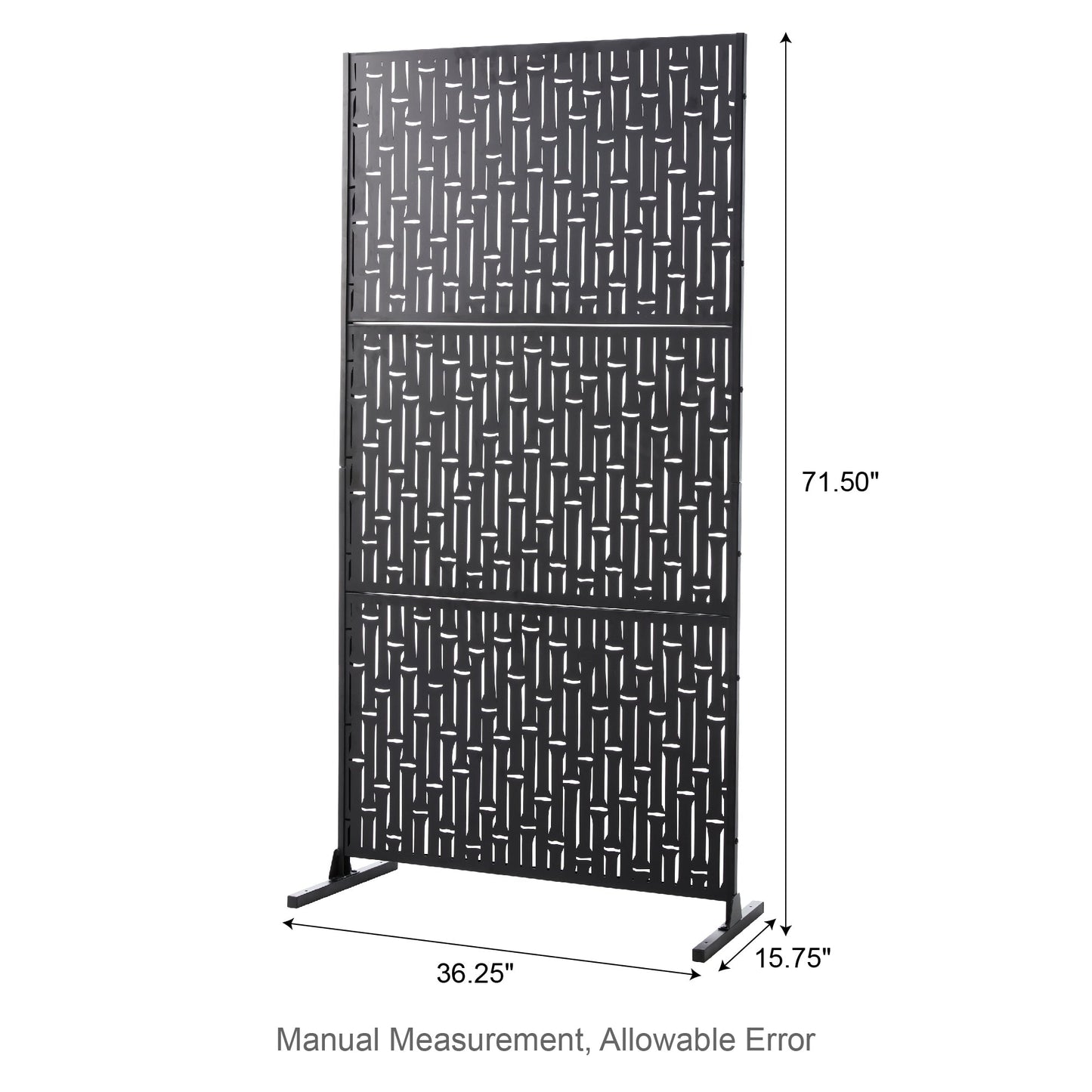 Clôture de séparation de pièce Glitzhome 6 pi galvanisée à motifs floraux, 3 panneaux