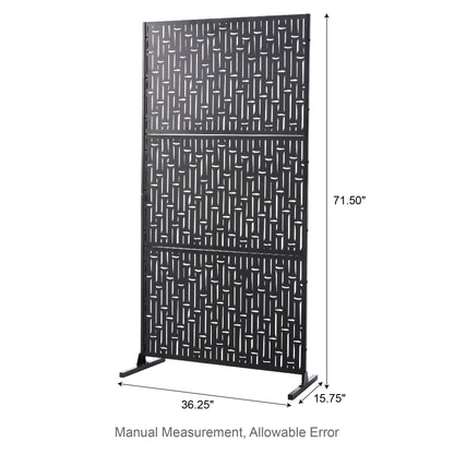 Clôture de séparation de pièce Glitzhome 6 pi galvanisée à motifs floraux, 3 panneaux