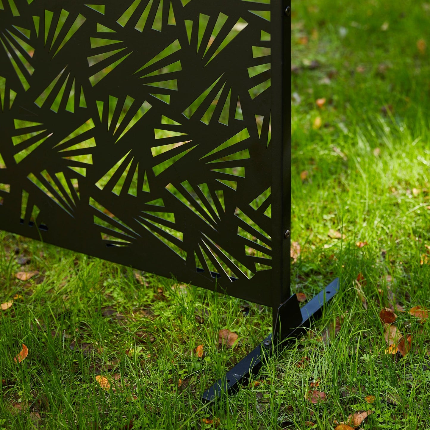 Clôture de séparation de pièce Glitzhome 6 pi galvanisée à motifs floraux, 3 panneaux