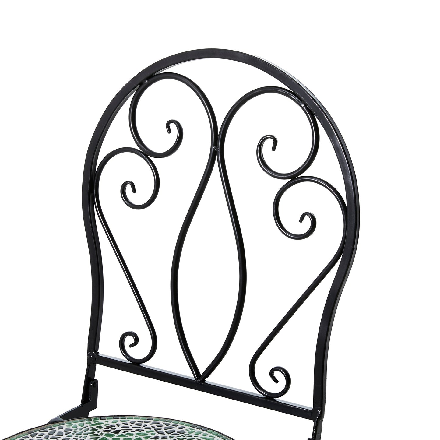 Ensemble bistro pliant d'extérieur en métal Glitzhome, 3 pièces : table et chaises de patio