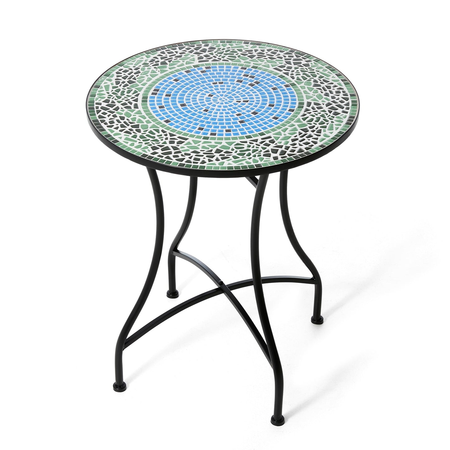 Ensemble bistro pliant d'extérieur en métal Glitzhome, 3 pièces : table et chaises de patio