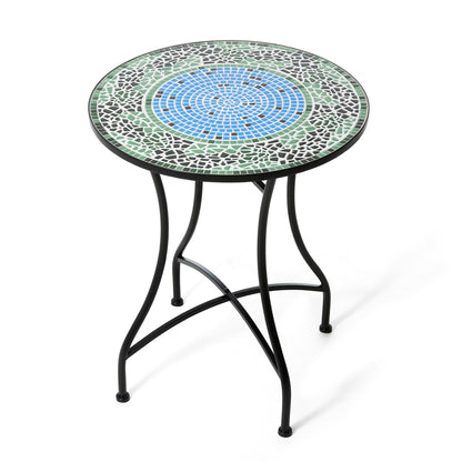 Ensemble bistro pliant d'extérieur en métal Glitzhome, 3 pièces : table et chaises de patio