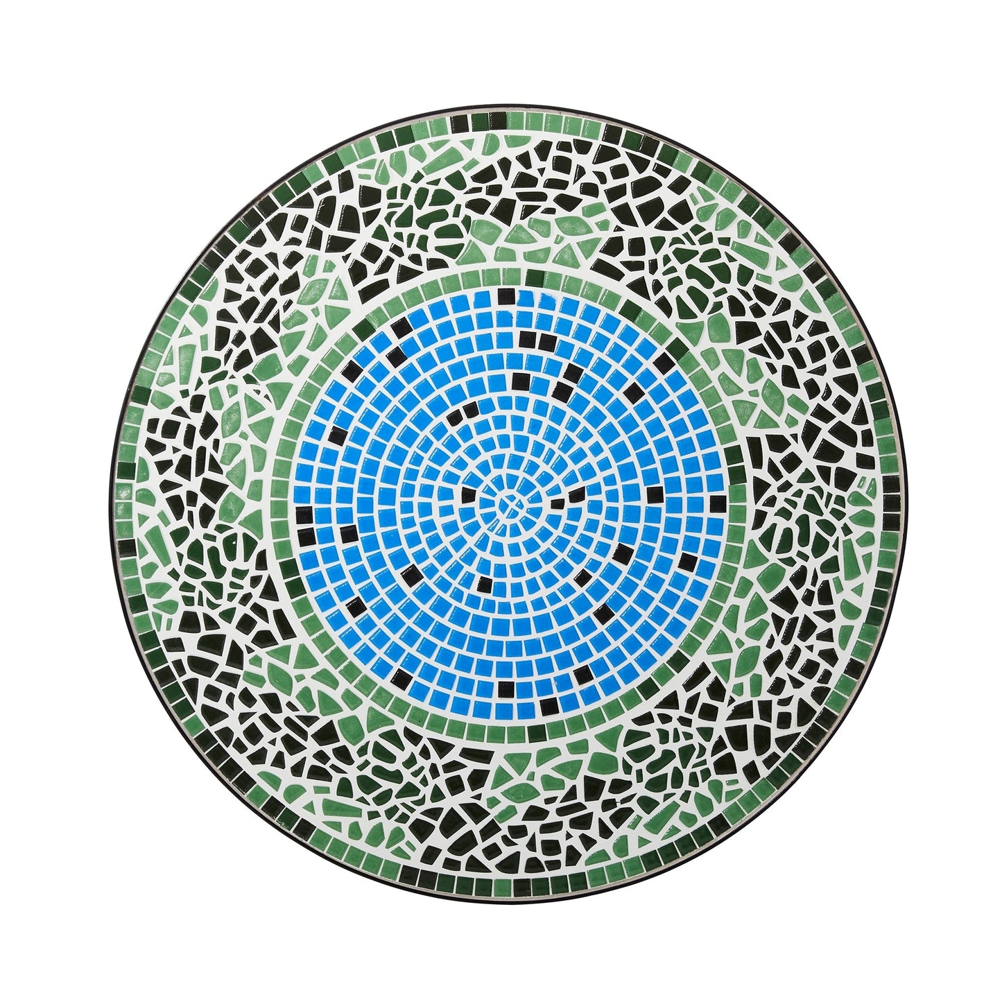 Ensemble bistro pliant d'extérieur en métal Glitzhome, 3 pièces : table et chaises de patio