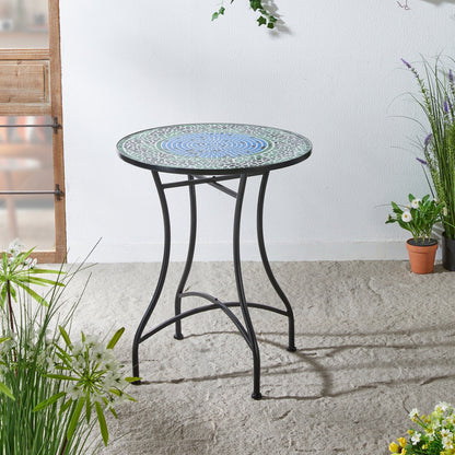 Ensemble bistro pliant d'extérieur en métal Glitzhome, 3 pièces : table et chaises de patio