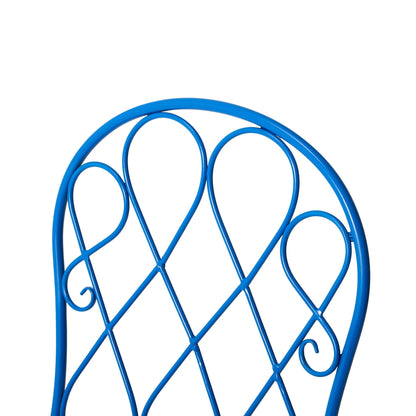 Ensemble bistro pliant d'extérieur en métal Glitzhome, 3 pièces : table et chaises de patio