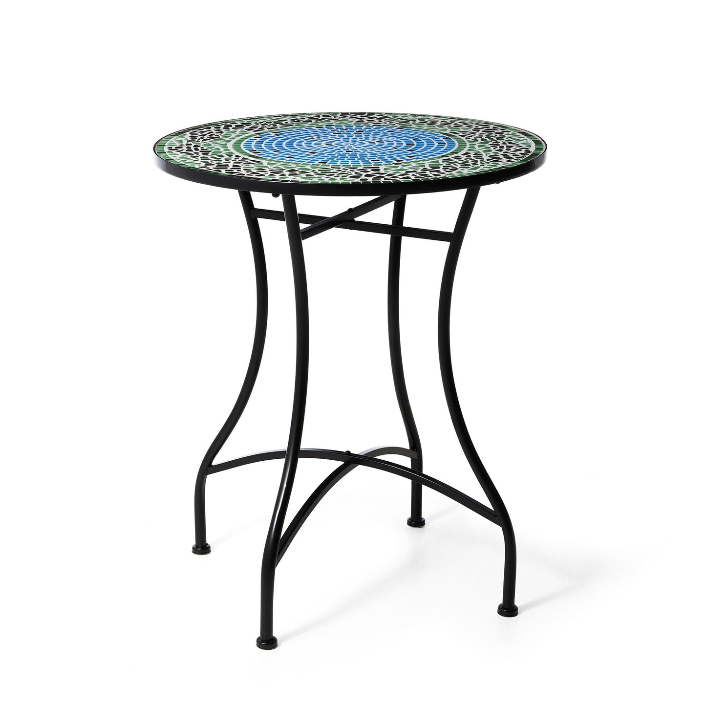 Ensemble bistro pliant d'extérieur en métal Glitzhome, 3 pièces : table et chaises de patio