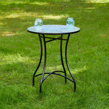 Ensemble bistro pliant d'extérieur en métal Glitzhome, 3 pièces : table et chaises de patio