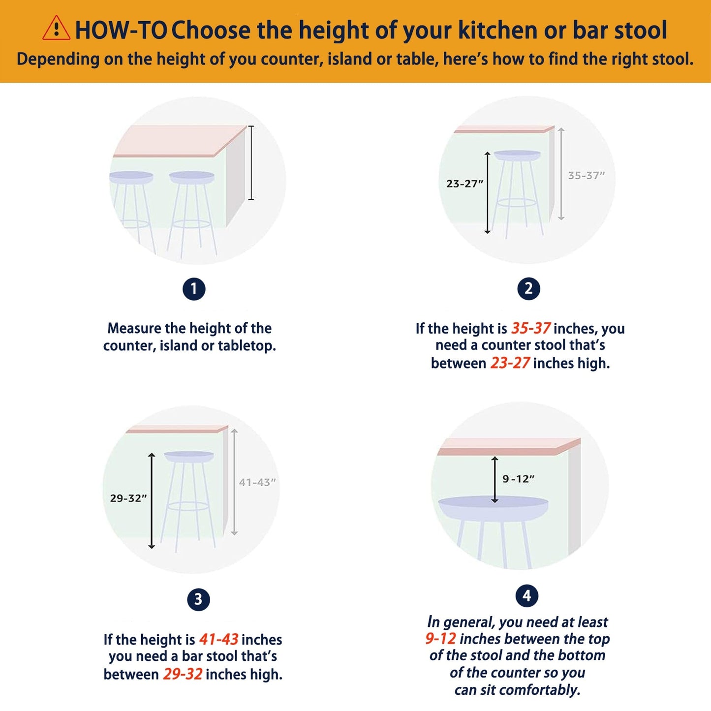 Ensemble de 2 ou 4 tabourets de bar pivotants modernes en bois, hauteur comptoir et bar, Glitzhome
