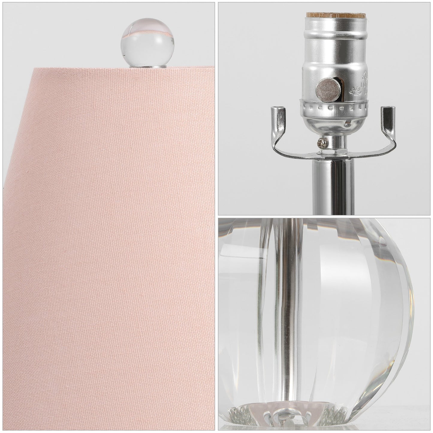 Lampe de table LED Goddard 16 boule de cristal/métal, par JONATHAN Y