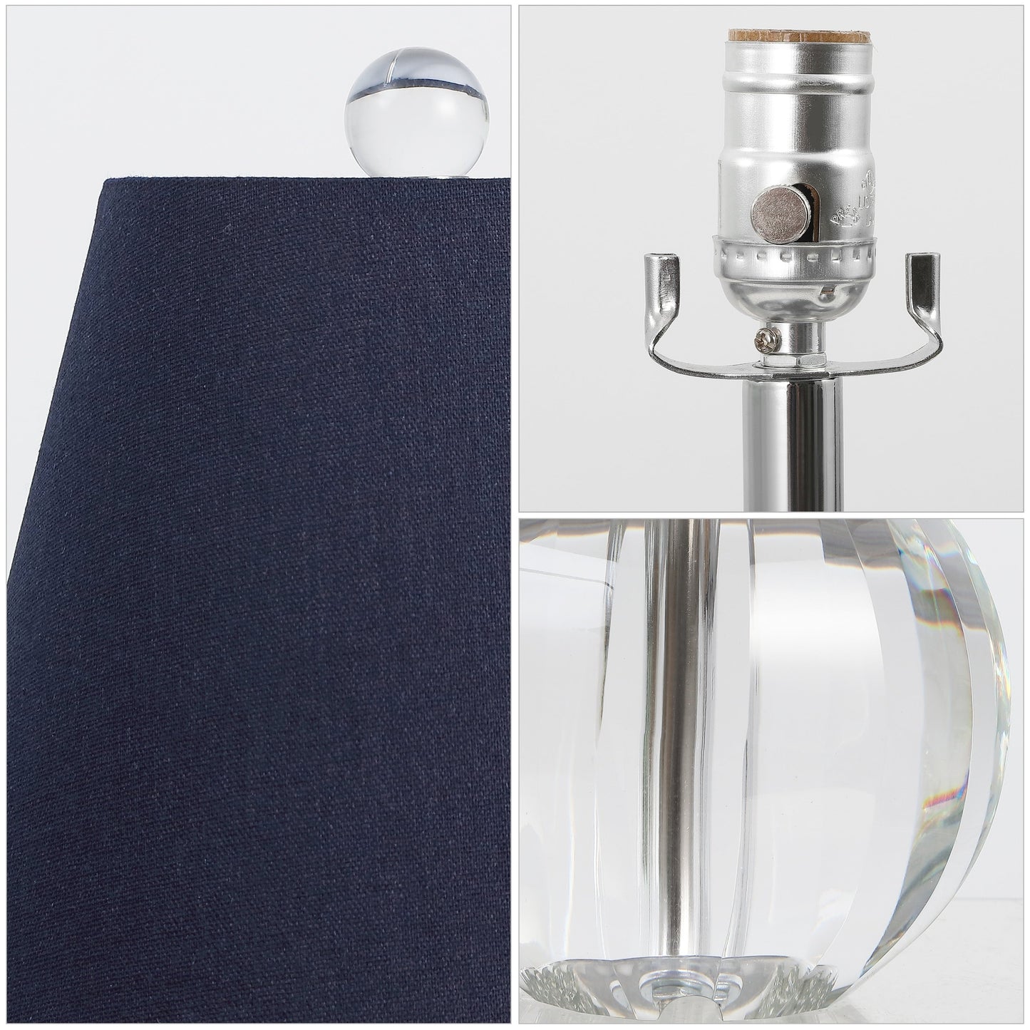 Lampe de table LED Goddard 16 boule de cristal/métal, par JONATHAN Y