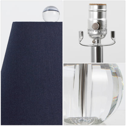 Lampe de table LED Goddard 16 boule de cristal/métal, par JONATHAN Y